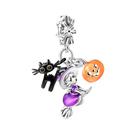 Charm em prata esterlina 925 Halloween Witch Pumpkin LUXILLA