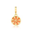 Charm Laranja Revestido em Ouro