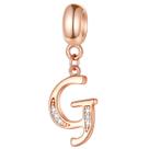 Charm Letter G Initial A-Z Alfabeto rosa dourado 925 prateado CZ