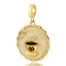 Charm Medalha I Love Coffee Revestido em Ouro. Charm Medalha I Love Coffee Revestido em Ouro.