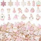 Charm navideño Misdary rosa 100 piezas para fabricación de joyas