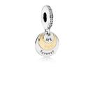Charm Pandora gravável para você e eu para sempre em dois tons 791979CZ