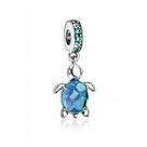 Charm Pandora Murano Glass Blue Sea Turtle Dangle Silver 925