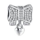 Charme de Coração Quadrado com Zircônias - Pingente 925 Prata Esterlina para Pulseira