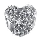 Charme de Coração Quadrado com Zircônias - Pingente 925 Prata Esterlina para Pulseira Charme de Coração Quadrado com Zircônias - Pingente 925 Prata Esterlina para Pulseira