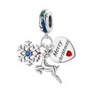 Charms De Natal Em Prata Esterlina 925 Para Mulheres, Com Papai Noel, Árvore, Meias Vermelhas E