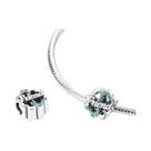 Charms Em Forma De Flor Verde Em Prata 925 Para Mulheres, DIY, Pulseira De Amizade, Presentes De