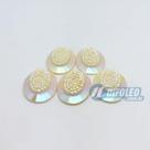 Chaton Acrilico Cascudo Oval C/ Borda 13x18mm Amarelo Furta-Cor AC-0115 - 10 unidades