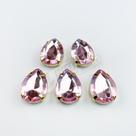 Chaton Acrilico Gota Rose Claro Engrampado Dourado 13x18mm - 5 unidades Chaton Acrilico Gota Rose Claro Engrampado Dourado 13x18mm - 5 unidades