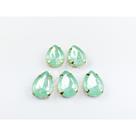 Chaton Acrilico Gota Verde Água Engrampado Dourado 13x18mm - 5 unidades Chaton Acrilico Gota Verde Água Engrampado Dourado 13x18mm - 5 unidades