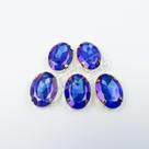 Chaton Acrilico Oval Azul/Violeta Engrampado Dourado 13x18mm - 5 unidades Chaton Acrilico Oval Azul/Violeta Engrampado Dourado 13x18mm - 5 unidades