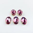 Chaton Acrilico Oval Rosa Chiclete Engrampado Dourado 13x18mm - 5 unidades