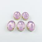 Chaton Acrilico Oval Rosa Leitoso Engrampado Dourado 13x18mm - 5 unidades Chaton Acrilico Oval Rosa Leitoso Engrampado Dourado 13x18mm - 5 unidades