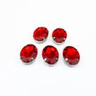 Chaton Acrilico Oval Vermelho Engrampado 13x18mm - 5 unidades Chaton Acrilico Oval Vermelho Engrampado 13x18mm - 5 unidades