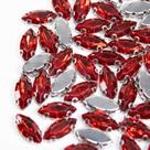 Chaton Engrampado Navete 7x15mm- Vermelho 100 peças34g