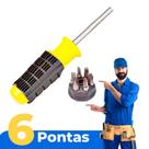 Chave c/ 6 pontas intercambiáveis cabo plástico chave em aço - Startools Chave c/ 6 pontas intercambiáveis cabo plástico chave em aço - Startools