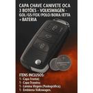 Chave Carcaça canivete Gol G5 Fox Polo Space 3 Botões 2009 até 2014 + Bateria
