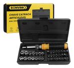 Chave Catraca Articulável Kit Ferramentas Manuais 40 Peças