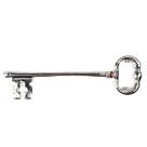 Chave Crânio Niquelada Strass Skull Key 20 cm Metal Proteção