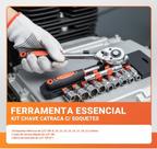 Chave De Catraca Reversivel 12 Soquete Sextavado 12 peças 8 a 28 mm extensão kit jogo Chave De Catraca Reversivel 12 Soquete Sextavado 12 peças 8 a 28 mm extensão kit jogo