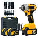 Chave de impacto 450nm Sem Fio com 2 baterias 21V sem escova e Maleta com 14 Acessórios Bivolt