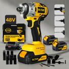 Chave De Impacto Parafusadeira 48v Furadeira Profissional Com 2 Baterias Com Maleta