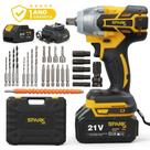 Chave de Impacto Parafusadeira Furadeira 21V 3000mAh Torque 350Nm Profissional Bivolt Portátil Maleta Acessórios Spark BR
