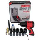 Chave de impacto pneumática encaixe 1/2" 804N.m com soquetes - SGT-0529AK