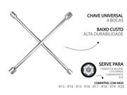 Chave de Roda Cruz Universal Carro Aro 13 14 15 16 17
