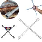 Chave De Roda Tipo Cruz 4 Bocas Aço Profissional 17x19x21x23