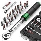 Chave de torque de 1/4 de polegada Drive Click de 2-24 Nm, 21 peças de conjunto de chave de torque com catraca de 72 dentes de dupla direção, chave de torque de bicicleta de alta precisão de 3% com brocas de soquete, kit de ferramentas profissional para MTB
