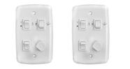 Chave Dimmer c/ 2 Lâmpadas / Ventilador e Exaustor C/ Controle Rotativo Bivolt 400w Universal Branco - Kit com 2 Unid.