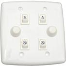 Chave Dimmer Rotativo 4x4 C/2 Lâmpadas E 2 Ventilador Rxf