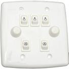 Chave Dimmer Rotativo 4x4 C/3 Lâmpadas E 2 Ventilador Rxf