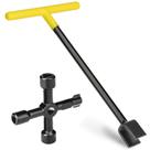 Chave do medidor de água Comfylichi 43 cm com chave utilitária de 4 vias em aço Chave do medidor de água Comfylichi 43 cm com chave utilitária de 4 vias em aço