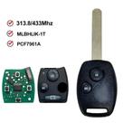 Chave Remota De 2 Botões Para Honda CRV Civic Jazz 2006-2011, 433MHz, Chip ID46, Lâmina Não Cortada Chave Remota De 2 Botões Para Honda CRV Civic Jazz 2006-2011, 433MHz, Chip ID46, Lâmina Não Cortada
