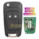 Chave Remota Flip Jingyuqin 433MHz Com Chip ID70 Para Chevrolet Sail Aveo Cavalier Opel Buick