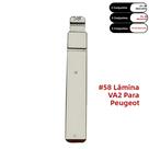 Chave Remota Flip Não Cortada Para Citroen Peugeot Renault - 10 Peças 58 VA2 Para C4 Sega 307 308