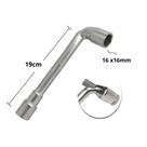 Chave Vazada Biela Curta em L com Furo 2 Bocas Sextavada Fertak Tamanho: 16X16 Mm Chave Vazada Biela Curta em L com Furo 2 Bocas Sextavada Fertak Tamanho: 16X16 Mm