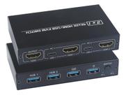 Chaveador Kvm Hdmi Switch Hub 2 Pcs 1 Teclado E Mouse Usb