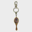 Chaveiro Abebê Oxum Oval Espelho Dourado Metal 16 Cm