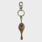 Chaveiro Abebê Oxum Oval Espelho Dourado Metal 16 Cm