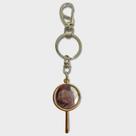 Chaveiro Abebê Oxum Redondo Espelho Dourado Metal 15 Cm