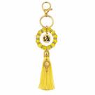 Chaveiro Amuleto Cristais Orixá Oxum Amarela Abebê Dourado