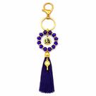 Chaveiro Amuleto Cristais Orixá Oxum Azul Abebê Dourado