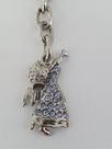 Chaveiro Anjo Pedraria Strass Azul claro