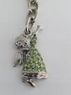 Chaveiro Anjo Pedraria Strass Verde