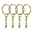 Chaveiro Argola Batida Dourada Com Corrente 23mm 100 Unidades