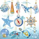 Chaveiro BBTO, 15 unidades, kits de pintura de diamantes do oceano de verão