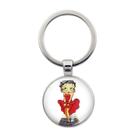 Chaveiro Betty Boop com pingente Time Gem prateado